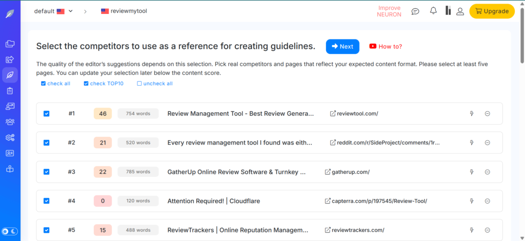 neuronwriter review screenshot 1
