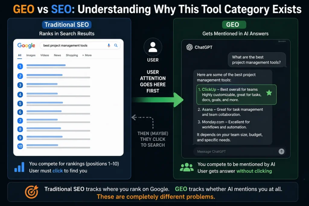 GEO vs SEO difference explained generative engine optimization vs search engine optimization 2026
